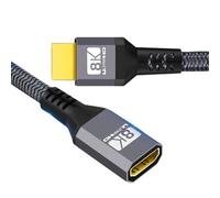 CLICKSELL-Câble D'Extension Hdmi 2.1 Mâle Vers Femelle Ultra Hd 8K 60 Hz 4K 120 Hz 48 Go Avec Audio 3D Hdmi Cordon Noir 0,3 M