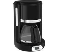 CLICKSELL-Cafetière Filtre Programmable 24H, Design Noir Vintage, Capacité 1,25 L, 10 À 15 Tasses, Porte-Filtre Pivotant, Maintien Au Chaud 30 Min, Verseuse Verre, Soleil Fg380B10