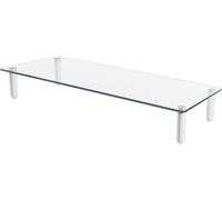 CLICKSELL-DIGITUS Rehausseur d'écran Universel en Verre - Support d'écran - Charge Max. 20 kg - antidérapant - Pieds en Blanc