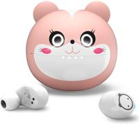 CLICKSELL-Écouteurs Sans Fil Pour Enfants, Casque Sans Fil Rose Avec Micro Réduction Du Bruit, 36 Heures D'Autonomie, Étanchéité Ipx5, Écouteurs Intra-Auriculaires Pour Le Sport, Le Bureau, Comme Cad