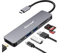 CLICKSELL-Hub Usb C, Adaptateur Usb C, 7 En 1 Usb C Vers Hdmi Multiport (4K Hdmi Usb3.0 Sd/Lecteur De Carte Tf 100W Pd)