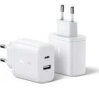 Clicksell-Lot De 2 Chargeur Usb C Rapide Double Ports 20w Prise Secteur Usb A Compatible Avec 16 Plus Pro Max 15 14 13 12 11 Galaxy S24 A15 A05s Pixel 8 7 6 Ipad Air Mini, Cable Non Inclus