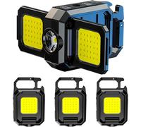 Clicksell-Lot De 3 Lampes De Poche Porte-Clés Lumineuses 1500 Lumens Cob Mini Lampes De Poche Led Edc Rechargeables, Haute Luminosité, Porte-Clés Étanche Pour Le Transport Quotidien, L'extérieur, Les
