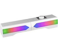 CLICKSELL-Msduow, Barre De Son + Haut-Parleurs Gaming 2.0, Rgb Mesh, Bluetooth 5.0 + Jack 3.5Mm, Son Dsp 15W, Blanc