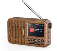 CLICKSELL-Radio Portable, Radio Fm Dab+, Radio Dab Plus 60 Stations Préréglées, Grand Écran Lcd, Double Réveil, Rechargeable (Dr112T)