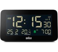 CLICKSELL-Réveil Radio-Piloté Pour Les Fuseaux Horaires D'Europe Centrale (Dcf) Avec Affichage De La Date, Du Mois Et De La Température, Alarme Crescendo, Modèle Bc10B-Dcf Noir.