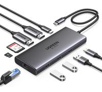 CLICKSELL-Revodok Pro 210 Hub Usb C Double Hdmi 4K60Hz 8K30Hz Extension 2 Écrans 10 En 1 Docking Station Accueil Adaptateur Ethernet Gigabit Pd 100W Charge Lecteur De Carte Sd Tf Multi Data Ports 3A1