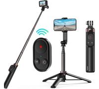 CLICKSELL-Selfie Stick Avec Télécommande Pour Gopro Hero 11 10 9 8 Max,Perche À Selfie En Aluminium Avec Trépied Pour Téléphone Télécommande Sans Fil Bluetooth Pour Iphone Android Action Cameras