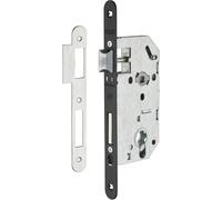 CLICKSELL-Serrure Encastrable Monomax, Cylindre Européen, Axe 50 Mm, Bouts Ronds, Têtière Noire, Acier Embouti, Fermeture Efficace, Demi-Tour Bipente Réversible, Norme Nf,