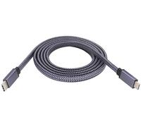 CLICKSELL-Type C 3.1 Mâle À Mâle Plat Tressé Adaptateur Rallonge 5Gbps/2A,Prend En Charge Les Câbles De Charge,Données,Audio,Vidéo Pour Ordinateurs Portables, Tablettes Et Téléphones Mobiles(1,5M-M/M