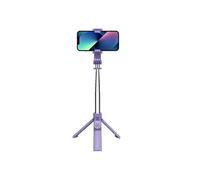 Celly, Bâton Selfie Universel avec Bluetooth, Perche réglable et Portable, trépied intégré, Compatible avec Smartphone jusqu'à 7 Pouces, Couleur Violette