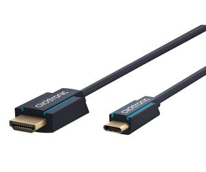 ClickTronic 44928 câble vidéo et adaptateur 1 m USB Type-C HDMI Type A (Standard) Noir