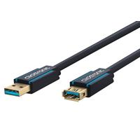 ClickTronic 3m USB 3.0 A/A m/f câble USB USB 3.2 Gen 1 (3.1 Gen 1) USB A Bleu