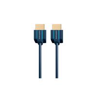 ClickTronic 70702 Câble HDMI 1m, HDMI Type A (Standard) Mâle/Mâle, 3840x2160, 10.2 Gbit/s, Contacts Or, Compatibilité 3D, Cuivre, Bleu
