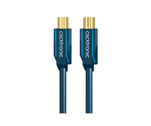 ClickTronic Câble d'antenne 3m Coax M vers Coax FM Connecteurs plaqués Or Bleu - Réf. 70402