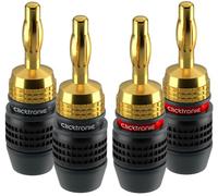 Clicktronic Casual Fiche Banane SimpleLock pour L'assemblage des câbles de Haut-parleurs Jeu de 4 Fiches Bleu