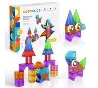Clics Cubo Creative Pack 22pcs | 3D Magnetic Solid Blocks | 10 Geometric Shapes | Se connecte sur Les 6 Faces | Jouet de Construction STEM dès 3 Ans | Pas des tuiles Plates
