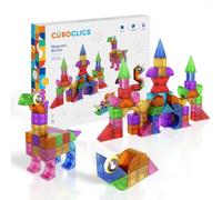 Clics Cubo Creative Pack 85pcs | 3D Magnetic Solid Blocks | 13 Geometric Shapes | Se connecte sur Les 6 Faces | Jouet de Construction STEM dès 3 Ans | Pas des tuiles Plates