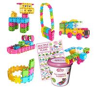 Clics Jeu de construction – Seau à paillettes – 133 clics, 42 accessoires – Jouets enfants STEM