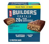 CLIF BUILDERS Barres protéinées, menthe chocolatée, 20 g de protéines | 20 g de protéines végétales, sans édulcorants artificiels, sans gluten, sans OGM, faible glycémie, sans sirop de maïs à haute