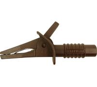 Cliff FCR7944 Pince crocodile de sécurité enfichable 4 mm CAT II 1000 V, CAT III 600 V marron