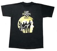 Cliff Richard and The Shadows 50Th Anniversary Tour Unisex O-Neck 100% Cotton Short-Sleeve T-Shirts Black M