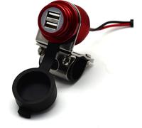 Cliff-Top Chargeur Usb De Moto D'aluminium De 4.6 Ampères Pour Gps, Sat Nav Et Smartphone Etc ... (Red)