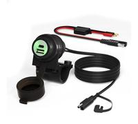 Cliff Top Chargeur USB double port USB 6 A 36 W étanche avec PD USB-C et QC 3.0, interrupteur d'alimentation magnétique, très résistant, prévention de la vidange de la batterie (connecteur SAE)