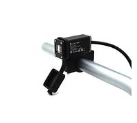 Cliff Top Chargeur USB robuste double port 20 W étanche avec interrupteur magnétique boîtier en aluminium pour guidon de 2,2 cm, 2,5 cm, 1 1/4"