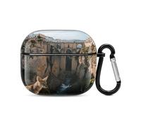 Cliff Town Coque pour casque Bluetooth imprimée résistante aux chocs Couverture complète compatible avec le chargement sans fil et les Airpods (3e génération) avec boucle de sécurité