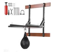 CliffofLove Speed Bag Plateforme en bois dur avec planche de 61 cm réglable Support mural pour sac de boxe et comprend des sacs de frappe Everlast pour entraînement de boxe, exercices de boxe