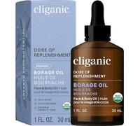 Cliganic Huile de graines de borage biologique pour le visage, 100 % pure (1 oz) - Naturelle non OGM pressée à froid