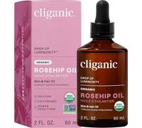 Cliganic Huile de graines de cynorrhodon bio pour le visage, 100 % pure | Naturelle pressée à froid non raffinée sans OGM | Huile de support pour la peau, les cheveux et les ongles