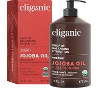 Cliganic Huile de Jojoba bio 100% pur, 480ml - Huile pour cheveux & huile visage naturelle pres-sée à froid | Huile de base - certifiée bio | Garantie Cliganic de 90 jours