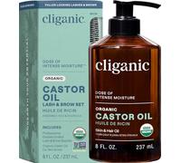 Cliganic Huile de Ricin Biologique, 100% Pur (240ml avec Kit de Cils) | Pour les cils, les sourcils, les cheveux et la peau | Naturel Pressé à Froid Non Raffiné Sans Hexane