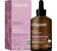 Cliganic Huile de Rose Musquée bio pour le visage, 100% pur (120ml) | naturelle pressée à froid non raffinée pour la peau, les cheveux et les ongles