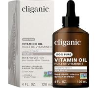 Cliganic Huile de vitamine E 100 % pure pour la peau, les cheveux et le visage - 120 000 UI, sans OGM | Tocophérol D-Alpha naturel