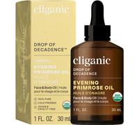 Cliganic Organic Evening Primrose Huile 100% pure (1 oz) - pour les cheveux et le visage | Natural Cold press non raffin (les emballages peuven