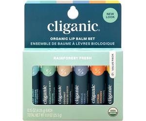 Cliganic USDA Baume à lèvres bio - 6 saveurs - Hydratant 100% naturel pour les lèvres craquelées et sèches