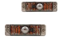 Clignotant avant avec feu de position en verre transparent fumé noir pour 1 cabriolet.