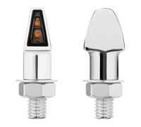 Clignotant De Moto Indicateurs De Moto Lampe Clignotante Ambre Feux Avant Et Arrière 12V Noir/Chrome Clignotants Lumières(2pcs Chrome Shell)