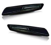 Clignotant De Rétroviseur Latéral Pour BMW Série 1 3 5 E81 E82 F30 E90 E91 E92 E93 E46 E60 E61 F10 Clignotants Latéraux Dynamiques À LED Orange(Glossy Black)