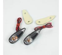 Clignotant goutte d'eau carbone à ampoule orange Replay pour moto scooter cyclo