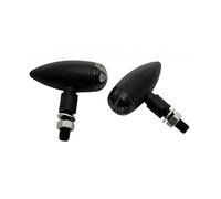 Clignotant Highsider MICRO-BULLET LED noir avec ABE 30 mm, 15 mm, 20 mm | Verre transparent, aluminium, homologué CE, sans immatriculation, homologué, homologation routière, paire