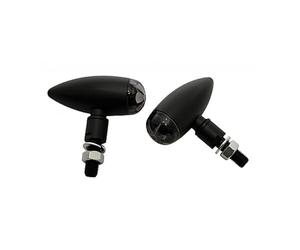 Clignotant Highsider MICRO-BULLET LED noir avec ABE 30 mm, 15 mm, 20 mm | Verre transparent, aluminium, homologué CE, sans immatriculation, homologué, homologation routière, paire