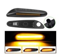 Clignotant Latéral Lot de 2 clignotants latéraux dynamiques à LED pour BMW E90 E91 E92 E93 E60 E87 E82 E46 sans erreur(Dynamic Smoked A)