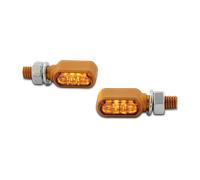 HIGHSIDER CNC LED indicateurs LITTLE BRONX, or, verre teinté, E-approuvé, paire, or