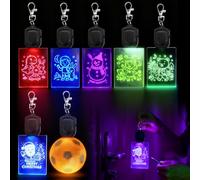 Clignotant LED Sac D'école Enfant avec Motifs de Dessin Animé 7PCS Rechargeable USB Réflecteurs Sac à Dos Réflecteur Pendentif Lumière de Sécurité pour Cartable Gardien Course Jogging Poussette