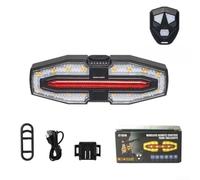 Clignotant lumineux à énergie solaire pour vélos avec télécommande sans fil, double mode de signal LED et pour klaxon pour améliorer la sécurité (B)