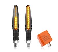 Clignotant Moto Clignotants LED pour Moto, Relais intégré à l'eau, Clignotant 12 LED, Accessoires pour Feux Clignotants de Moto